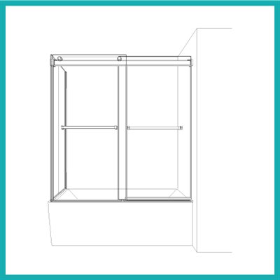 Bypass Tub Door with Return Panel