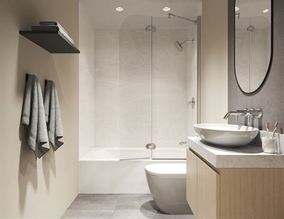 Select Monaco Round top tub shield, 3/8 (10mm) or 1/4 (6mm) glass, 58 H (59 1/2 to top of support bar)