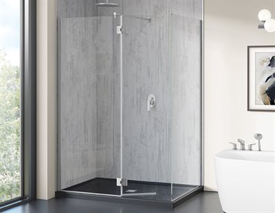Select Monaco 2 Sided Square top shower shield, 3/8 (10 mm) glass, 79 H (80 1/2 to top of support bar)