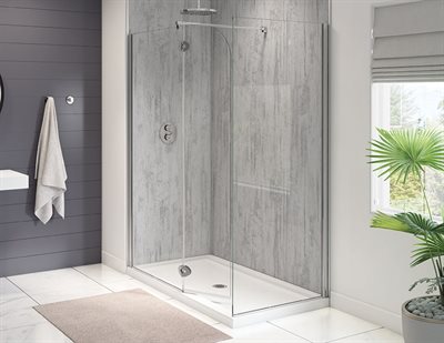 Select Monaco 2 Sided Round top shower shield, 3/8 (10 mm) glass, 79 H (80 1/2 to top of support bar)