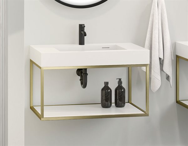 brushed gold with apron