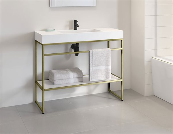 brushed gold with apron